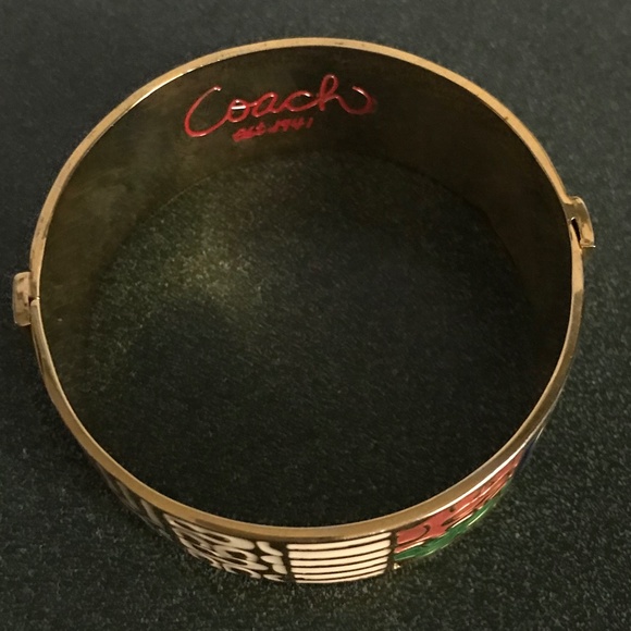 Coach Signature C Gold Bangle Bracelet 1” - Picture 13 of 15